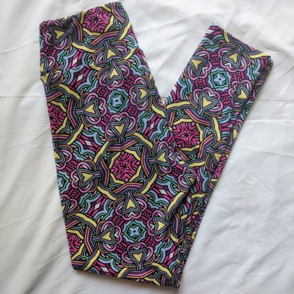 LulaRoe Geometric Celtic Knot Mandala Leggings OS - Picture 1 of 5